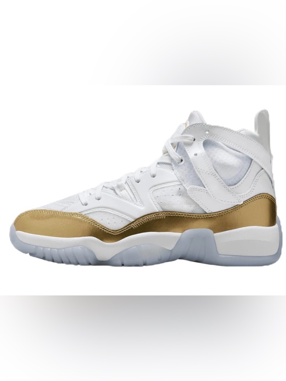 NWB New with Box Women’s Jumpman Two Trey White/Gold/Ice Size 8.5